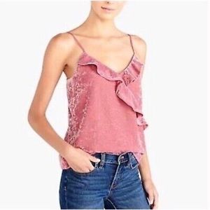J. Crew Crushed Ruffle Velvet Tank Top M